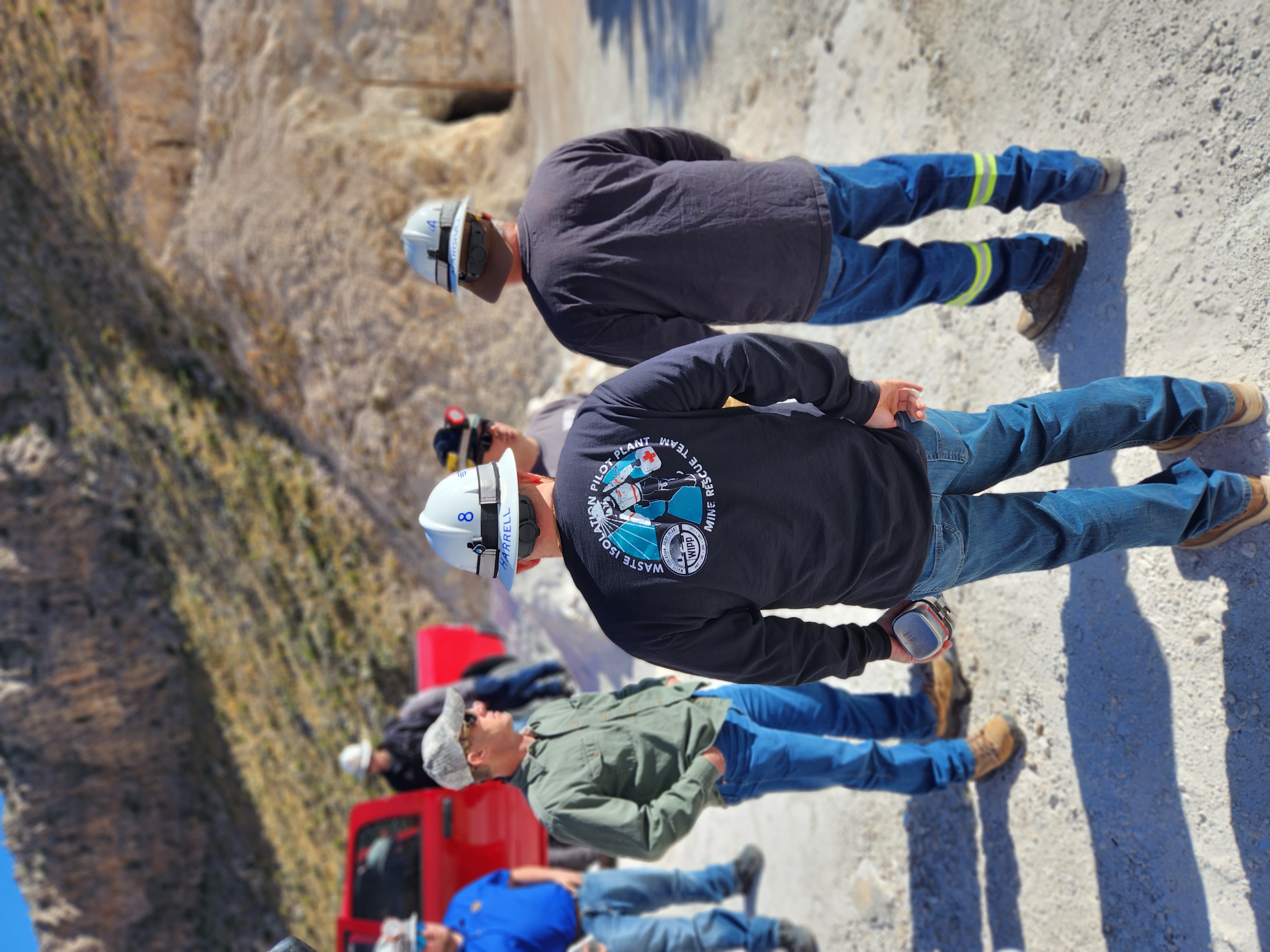 Mine rescue workers outside of the White Marble Mine